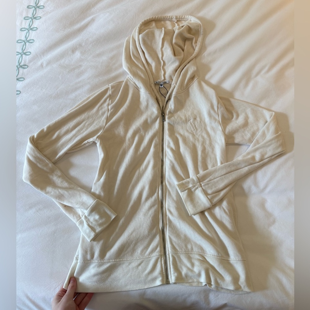 Wildfox Ivory Zip-Up Hoodie